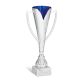 Coppa blu argento con manici Altezza 34 cm