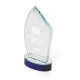 Trofeo in cristallo a vela h 30 cm con box in legno